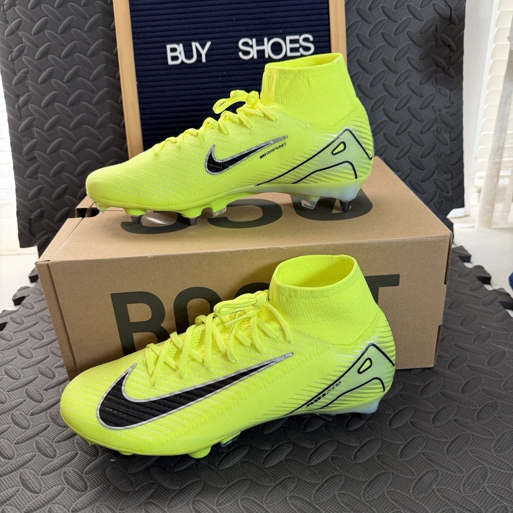 Nike Zoom Mercurial Superfly 10 Elite SG Pro Soccer Cleats Mens Size 10 Volt